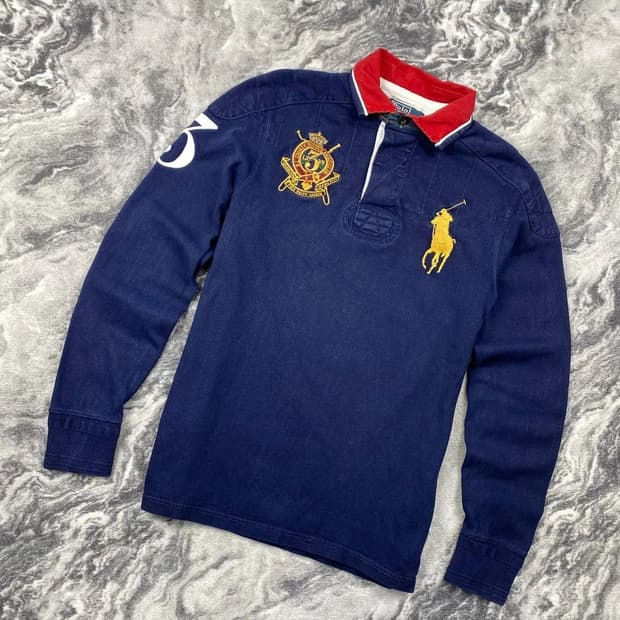 폴로 랄프로렌 빅포니 크레스트 자수 긴팔 럭비 셔츠