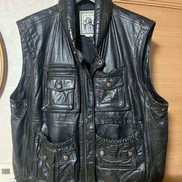 H.B. LEATHER 가죽 조끼 XL
