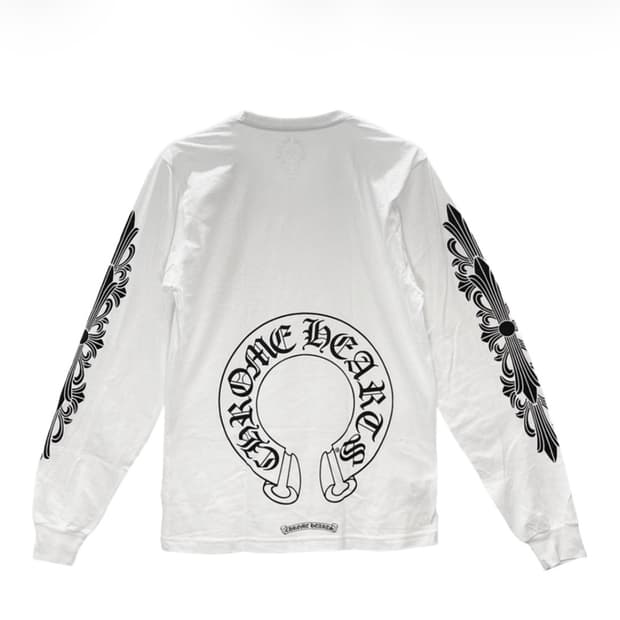 크롬하츠 클래식 홀스슈 로고 롱스리브 화이트