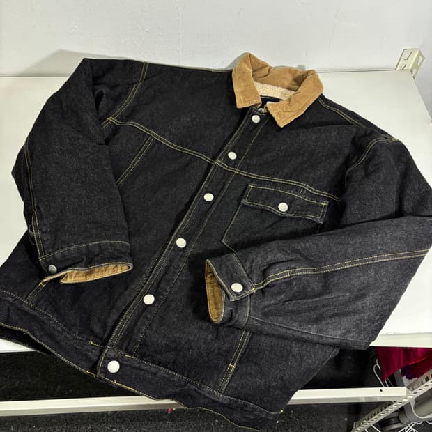 XL 퍼스텝 손목카라 양털안감 배색코듀로이 1세대 생지데님 쉐르파자켓