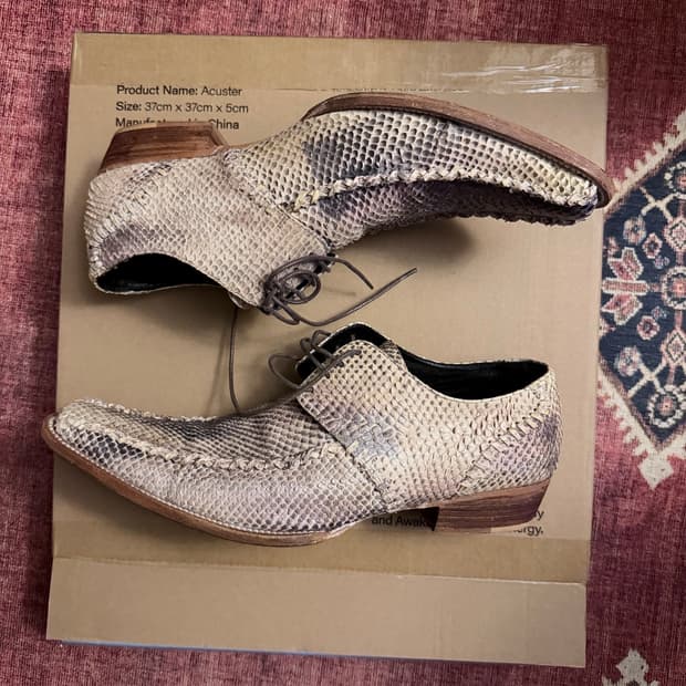 whoop de doo python leather boots 42