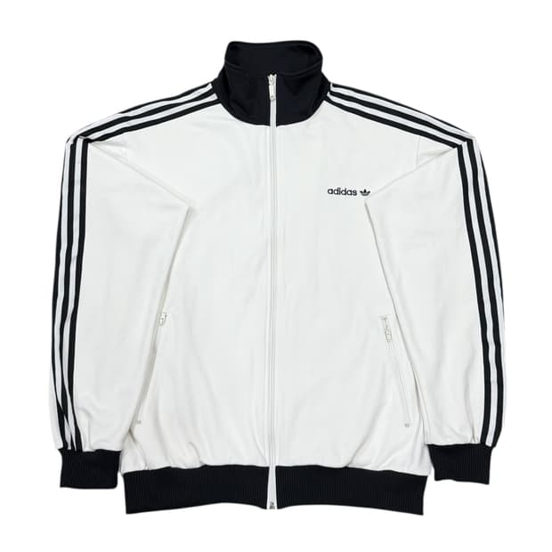 아디다스 빈티지 베켄바우어 화이트 블랙 트랙탑 오레오 져지 자켓 2XL