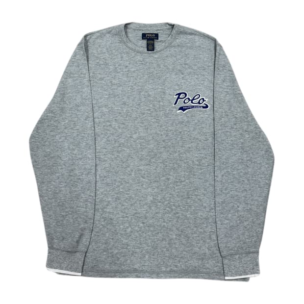 폴로랄프로렌 스펠로고 와플 롱슬리브 긴팔 그레이 XL