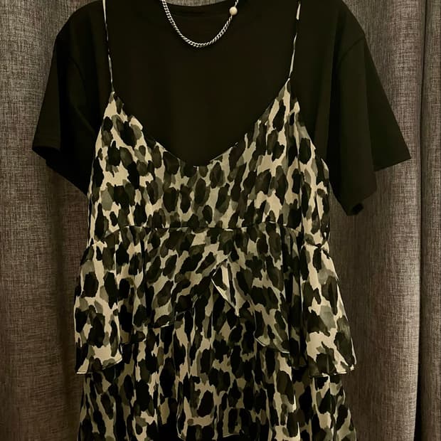 Zara 자라 베이직 레오파드 캉캉 뷔스티에 나시 (M)