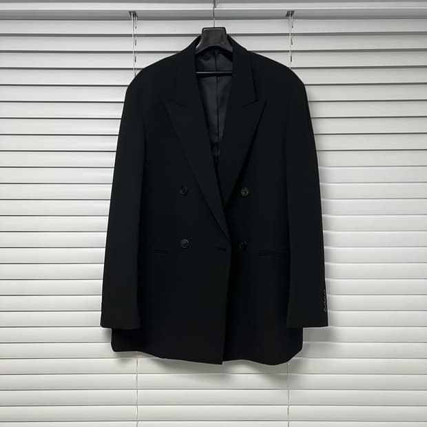 새상품 무탠다드 오버사이즈 더블 브레스티드 블레이저 2XL [블랙]