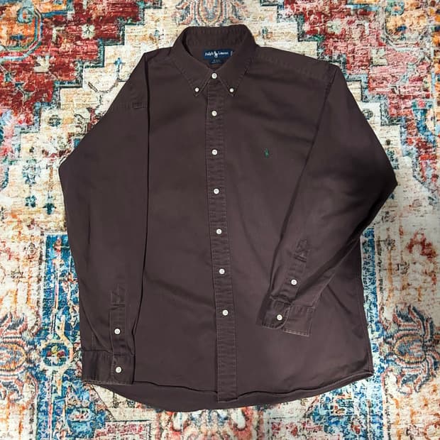 [2XL] 90s 폴로 랄프로렌 블레이크핏 브라운 셔츠