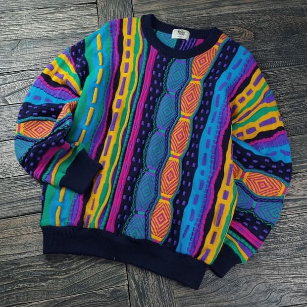 [일본빈티지] 에스닉 3D 케이블 쿠지맛 니트 M18089