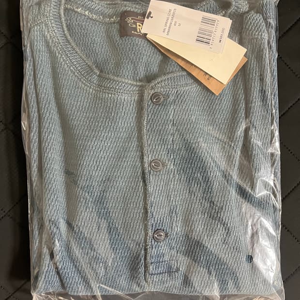 RRL 인디고 자카드 니트 헨리 더블알엘