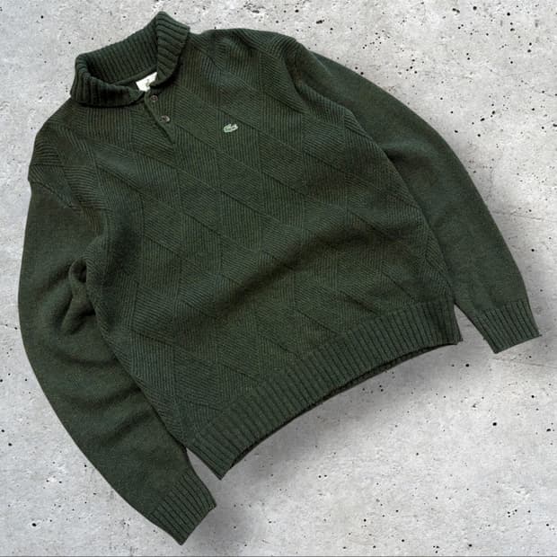 [100] Lacoste 라코스테 울 니트 스웨터 그린 C746
