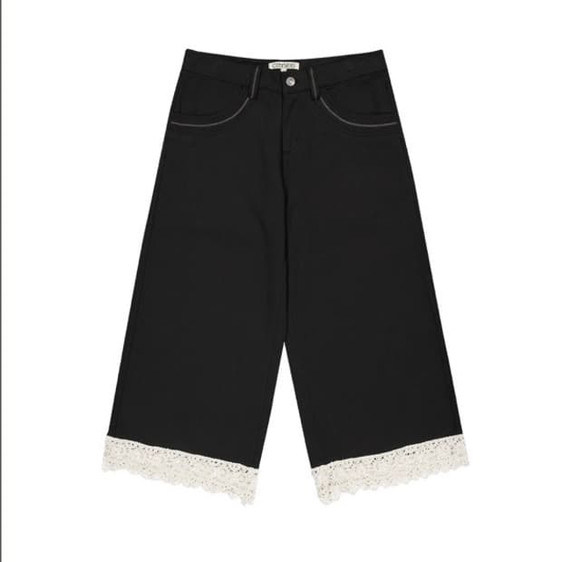 COYSEIO KNIT LACE PANTS BLACK