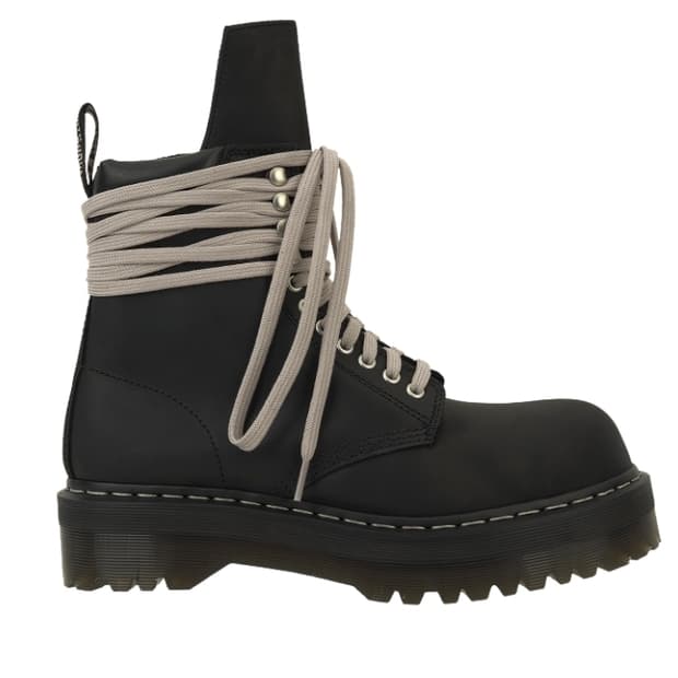 닥터마틴 x 릭 오웬스 쿼드 솔 스틸 토 부츠 블랙