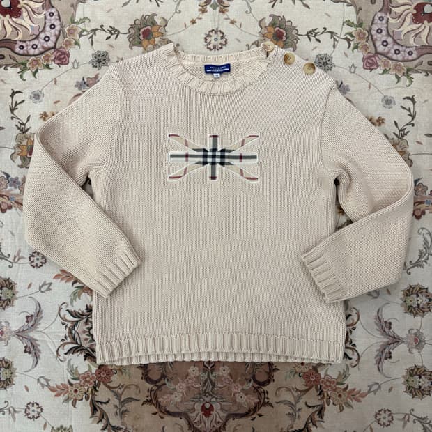 버버리 노바체크 유니온잭 니트