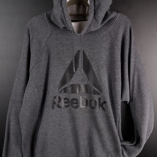 리복 빅로고 회색 후드티