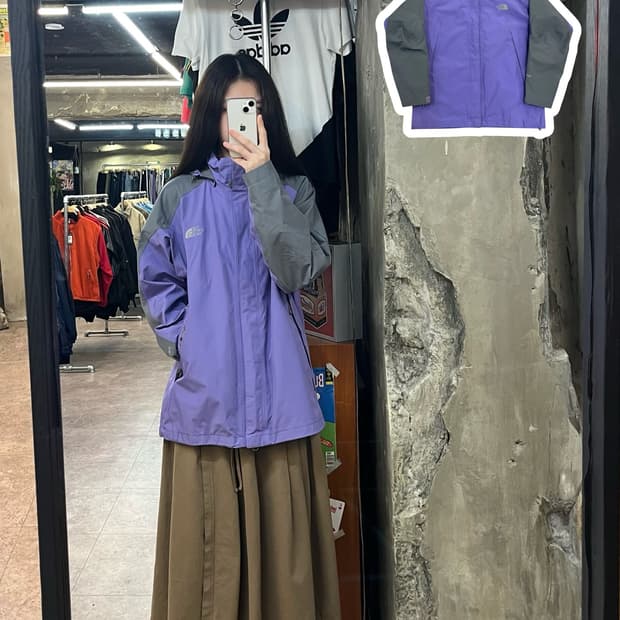노스페이스 후드 고어텍스 바람막이 라이트퍼플 90 #csz2870