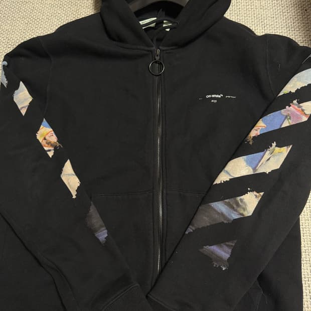 정품 오프화이트 유화 후드집업 M사이즈