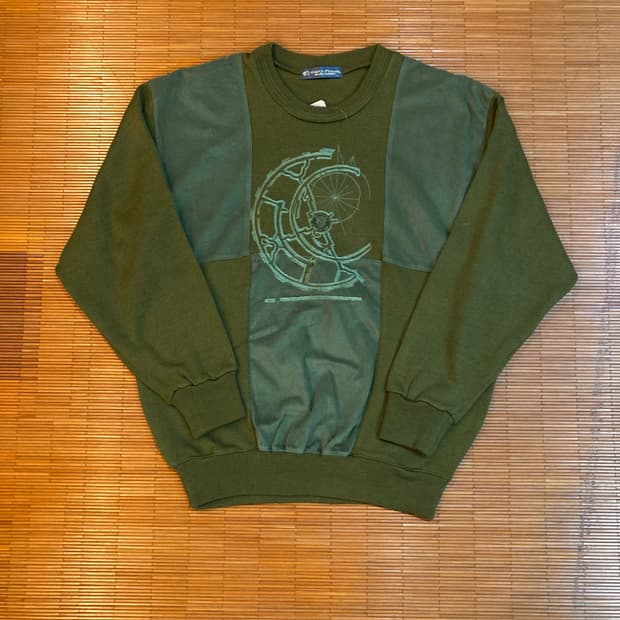 JPN vtg 니트 벨벳 블럭 탑