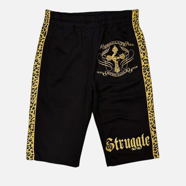 punk printing leopard line shorts
