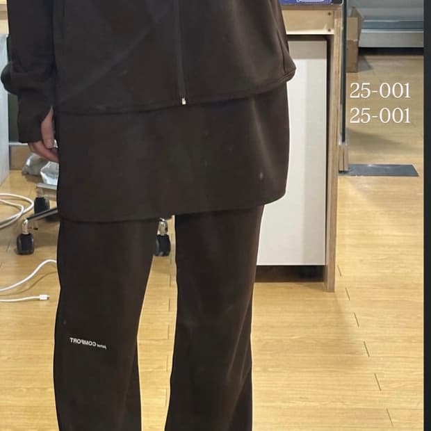지초이 컴포트 25-001 layered pants 브라운