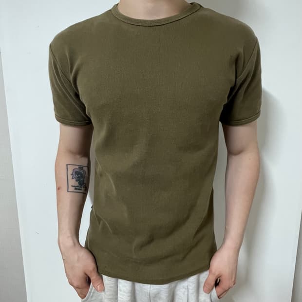 AVIREX KHAKI SHORT SLEEVE KNIT
