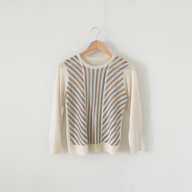 Glitter line knit top