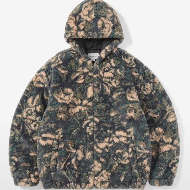디스이즈네버댓 floral faux fur jacket 후리스