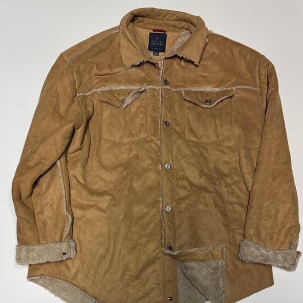 희귀!! 타미힐피거 무스탕 오버핏 셔츠 자켓 XL ~2XL