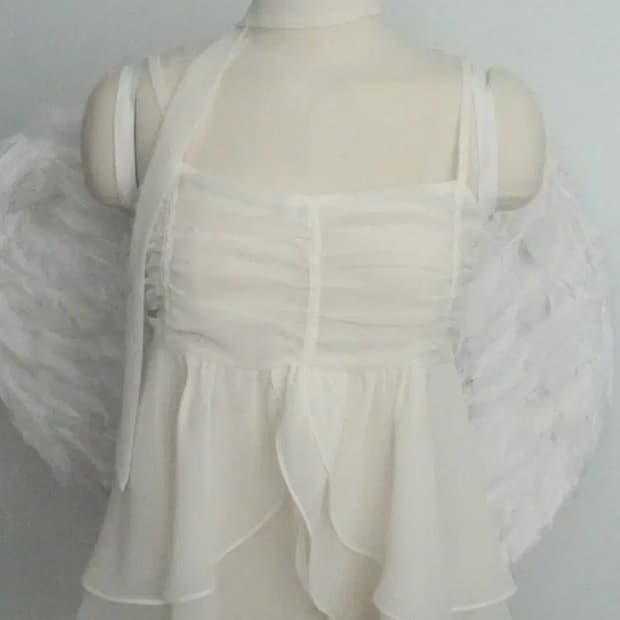 Angelnumber555 튤립 슬리브리스 크림 스카프 세트