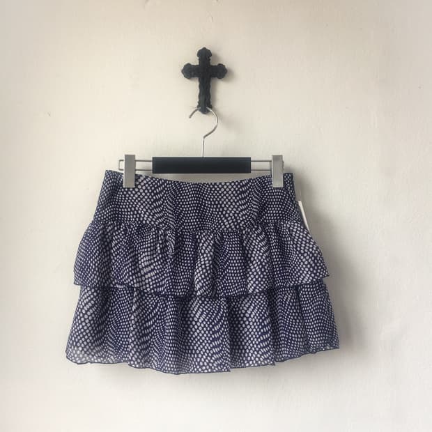 Dot pattern layer mini skirt