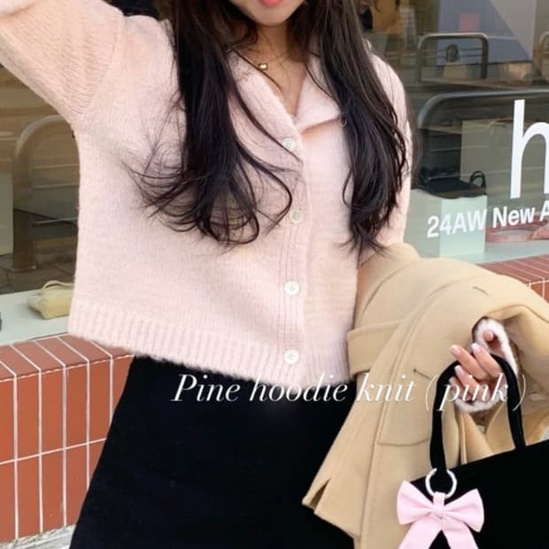 시예(siye) 시예샵 알파카 울 파인 후디니트가디건 새상품