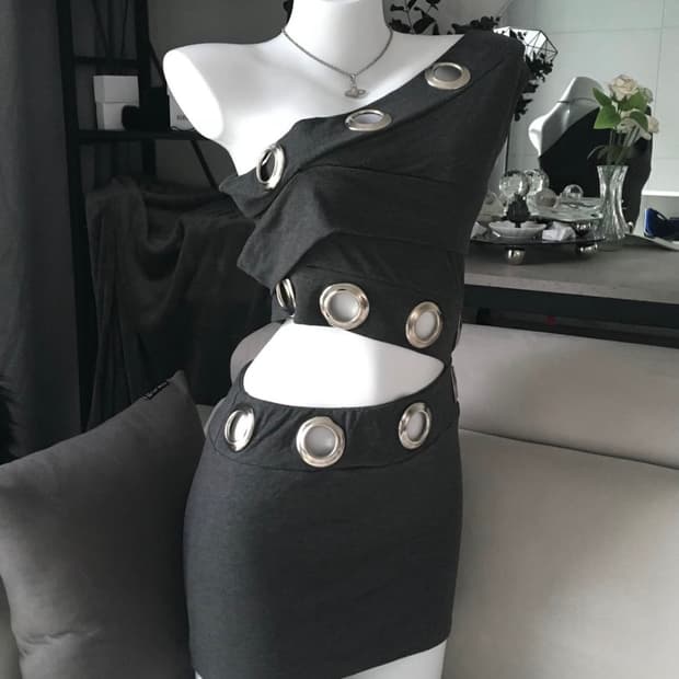 Eyelet off-shoulder dress