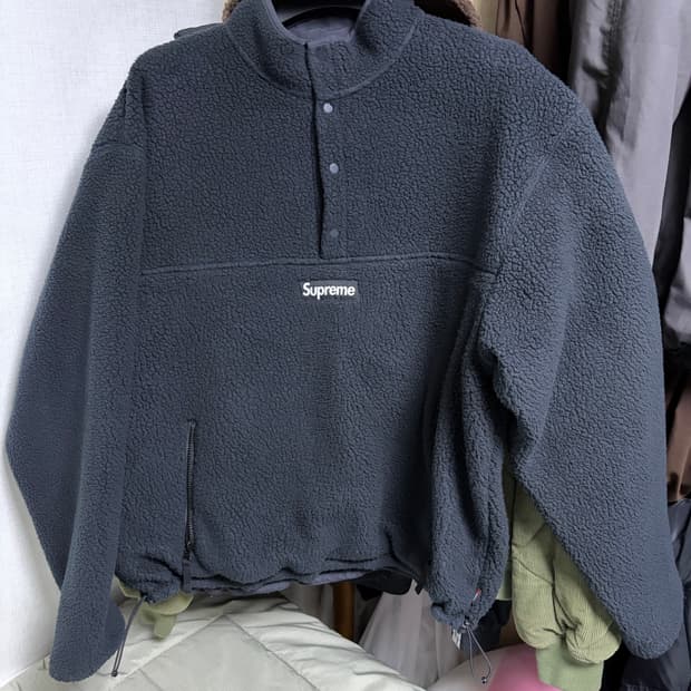 슈프림 폴라텍 셔링 리버시블 풀오버 블랙 24FW