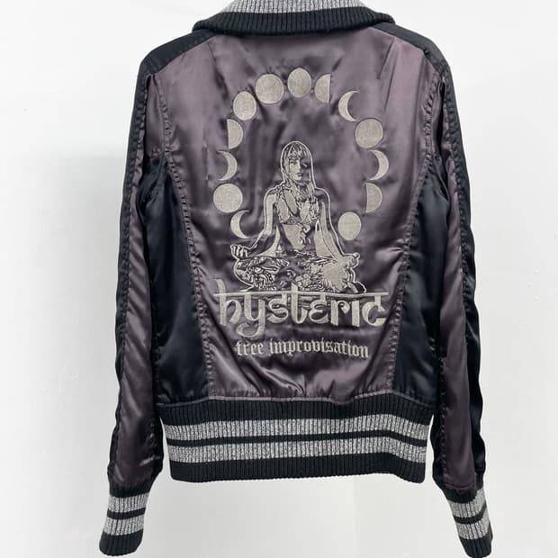 히스테릭글래머 히스걸 자수 새틴 집업*레어