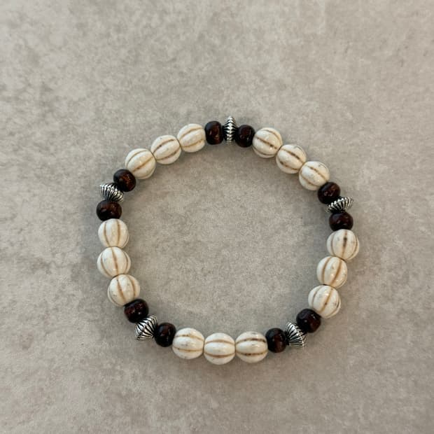 산호터키석 호두나무 팔찌