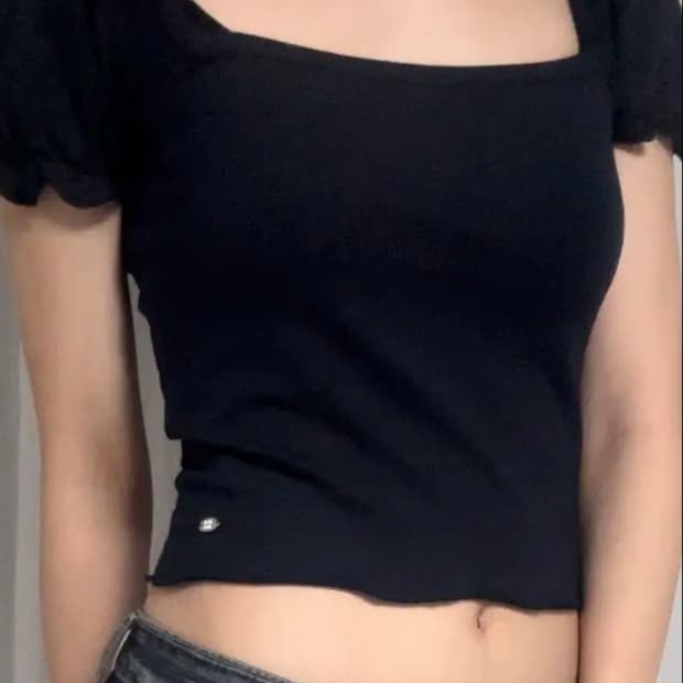 palejade 프릴 크롭 반팔