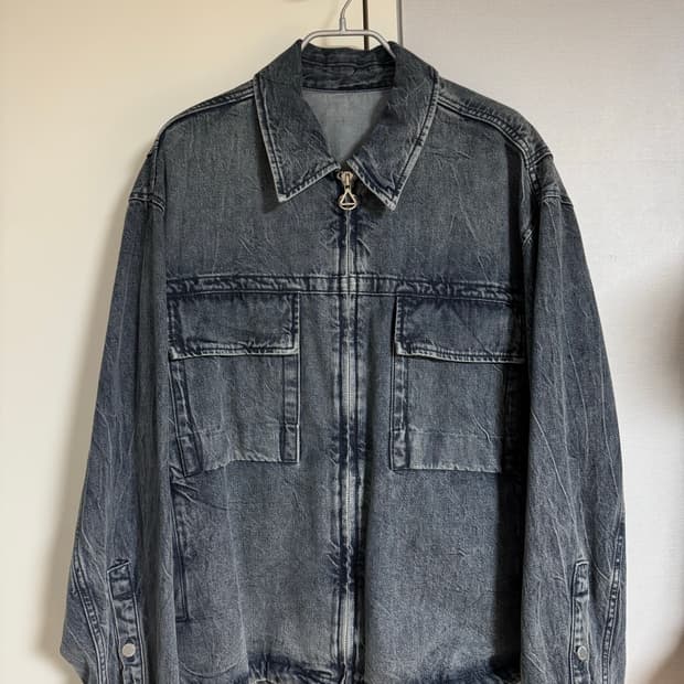 솔리드옴므 24SS 워싱 데님 집업 자켓 50(105) 사이즈