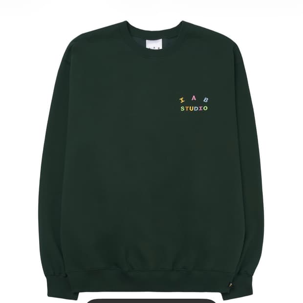 아이앱 스튜디오 아이앱 자수 스웨트셔츠 그린 s