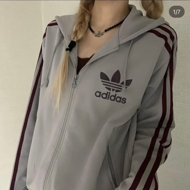 (판매) 아디다스 후드 플락 져지 그레이 버건디 와인 집업 adidas