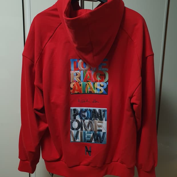 준지 Juun.j 오버핏 후드티 레드