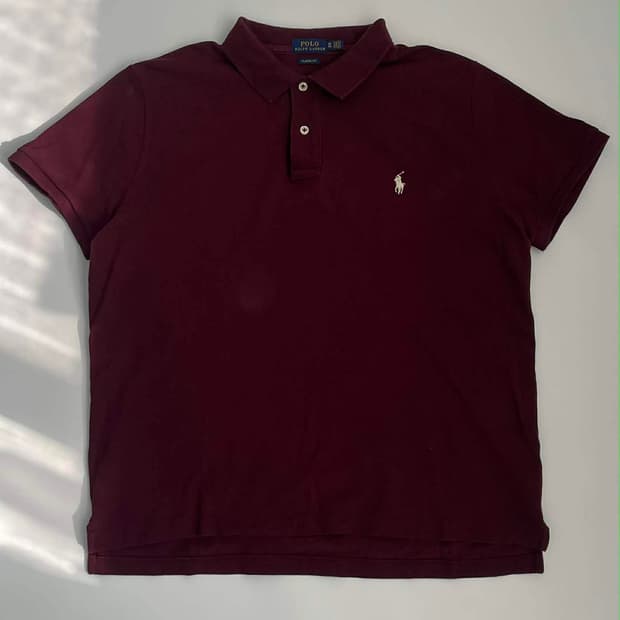 [XL] 폴로 랄프로렌 클래식핏 버건디 피케 폴로 셔츠 반팔 카라티