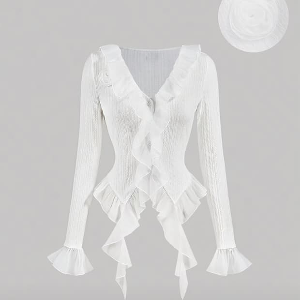 딱붙핏 화이트 v넥 볼레로