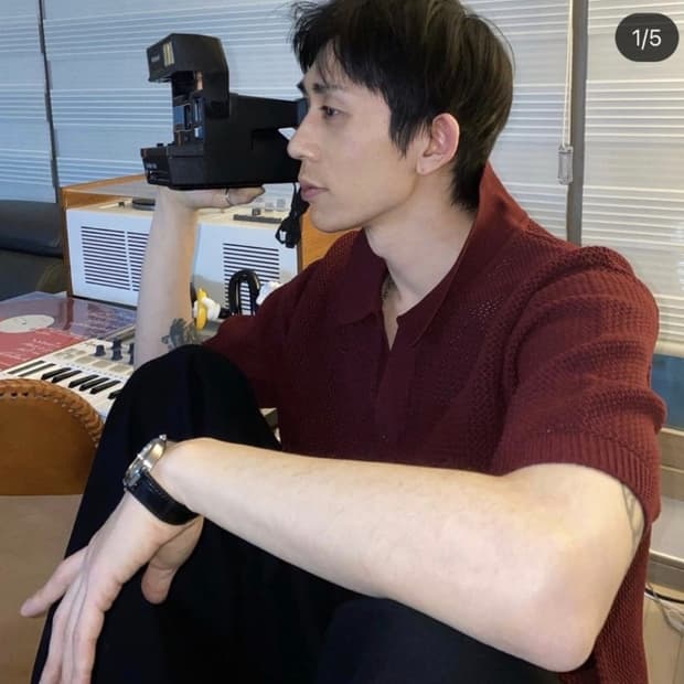 stussy 스투시 매쉬 폴로 니트 버건디