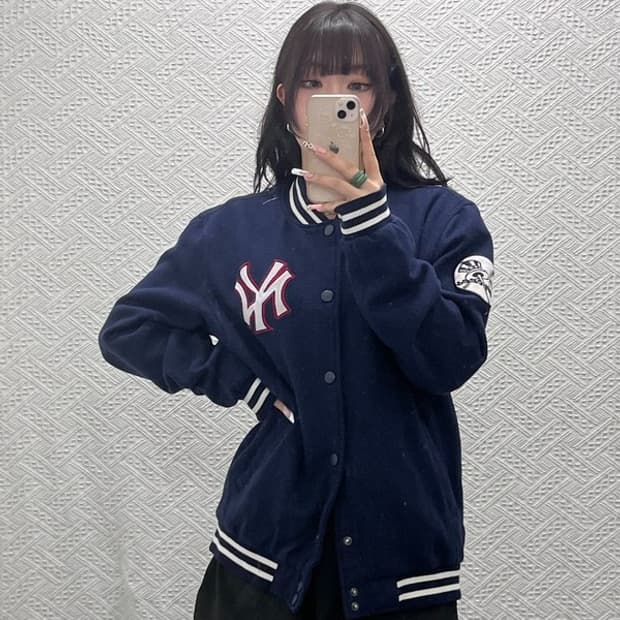 MLB 올드스쿨 빈티지 레트로 뉴욕양키스 바시티 자켓 105 C11350