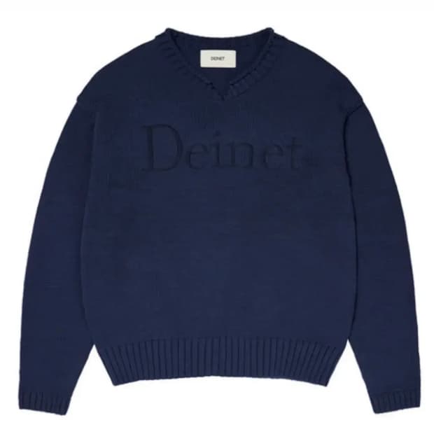 다이닛 로고 니트 네이비