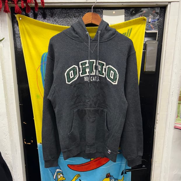 (S) 러셀 빈티지 프린팅 후드티