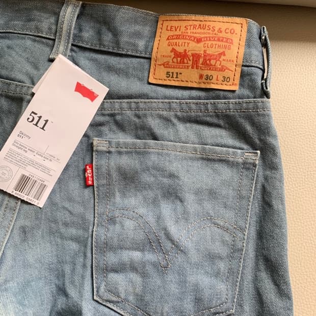 정품 리바이스 511 생지데님 청바지 