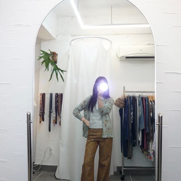 Flower jacquard pants