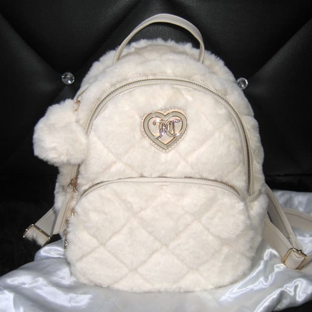 juicy couture 쥬시꾸뛰르 아이보리 퍼 백팩 가방 갸루 달천