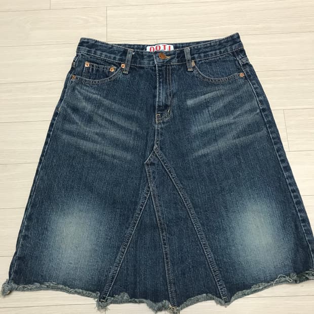 데님 미디스커트