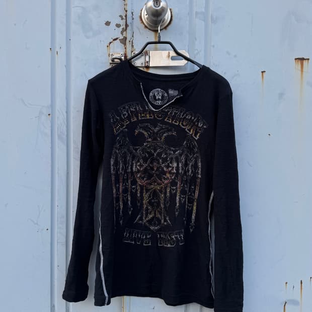 Gothic Print Long Sleeve Top