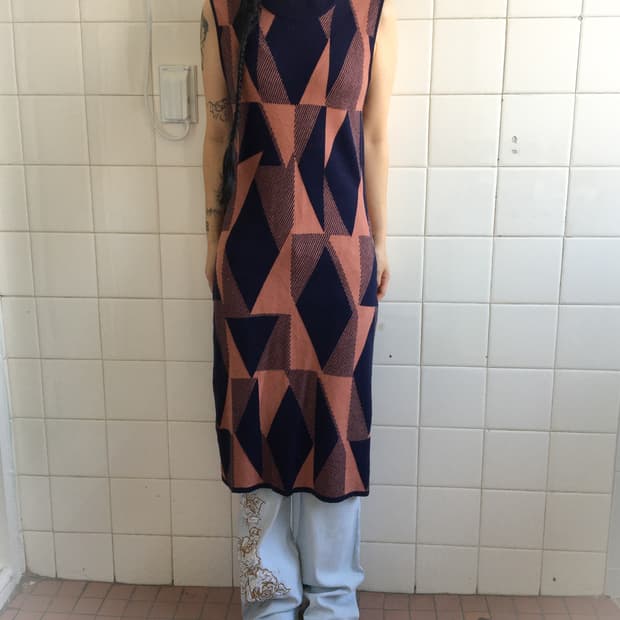 Benetton pattern knit onepiece